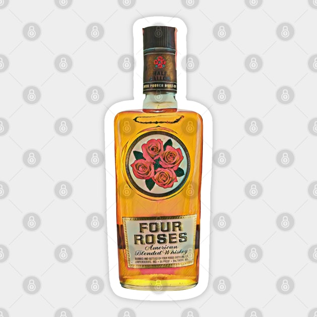 1960's Era Four Roses Sticker by Colonel JD McShiteBurger